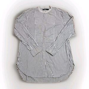 Lauren Ralph Lauren Tunic Shirt Womens XL White Long Sleeve Button Up Striped